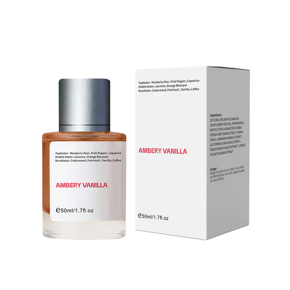Amber Vanilla Alcohol-Free Perfume Spray in a 50ml bottle — view 2