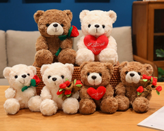 Rose Bear Plush Toy, a soft plush bear made from rose-shaped petals